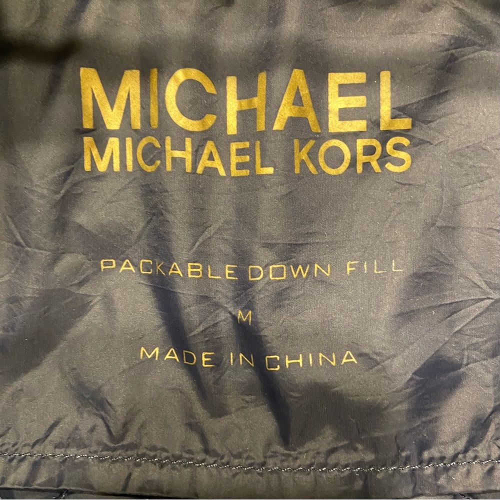 Michael Kors Packable Down Fill Navy Blue Medium Jacket - Picture 4 of 9